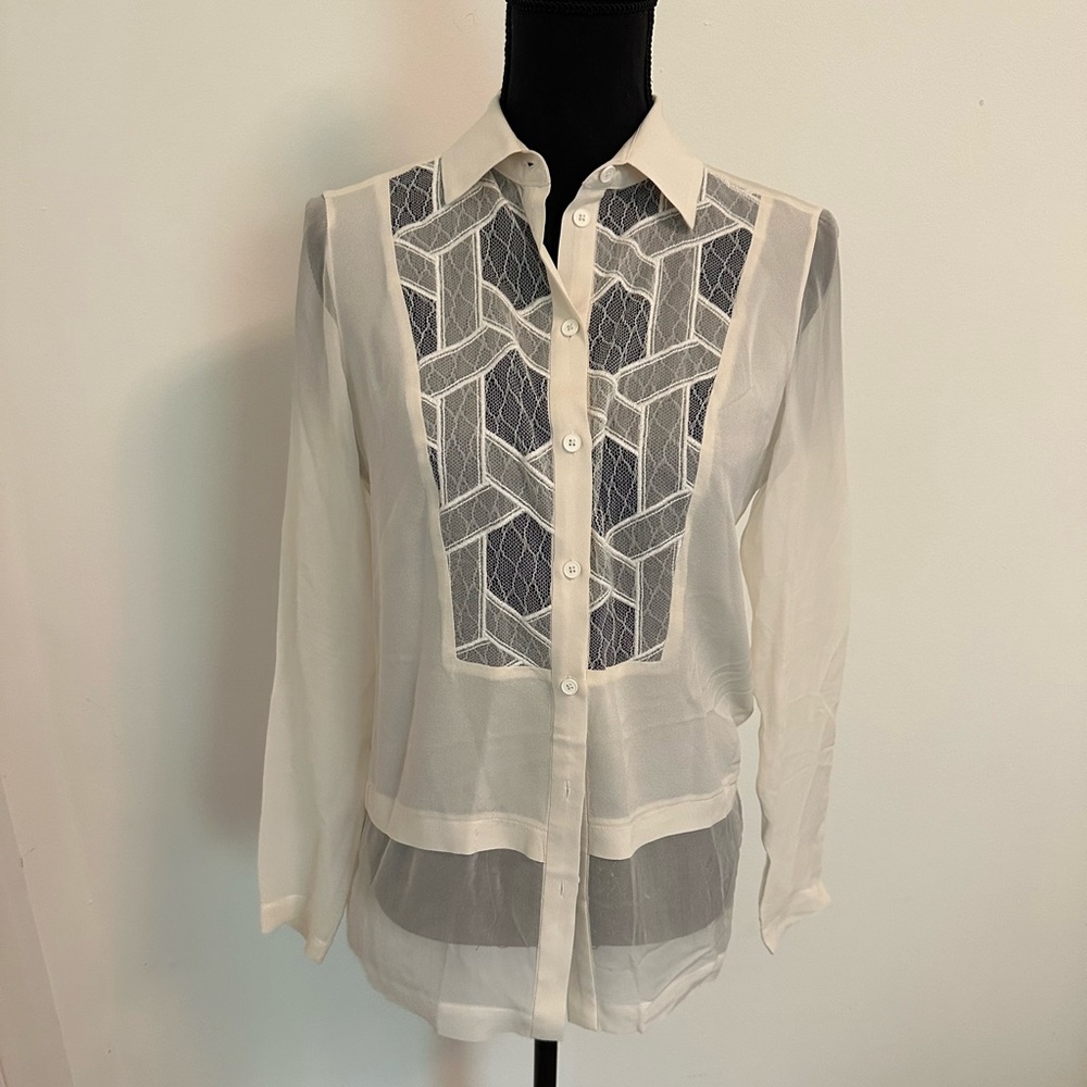 Yigal Azrouël silk long sleeve blouse size 0